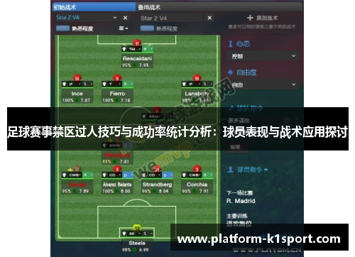 足球赛事禁区过人技巧与成功率统计分析：球员表现与战术应用探讨